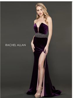 Style 8409 Rachel Allan Purple Size 6 Military Floor Length Pageant Straight Dress on Queenly