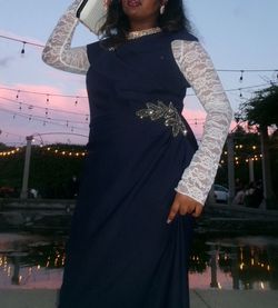 Blue Size 14 Straight Dress on Queenly