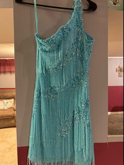 Ashley Lauren Blue Size 4 50 Off Mini One Shoulder Pageant Cocktail Dress on Queenly