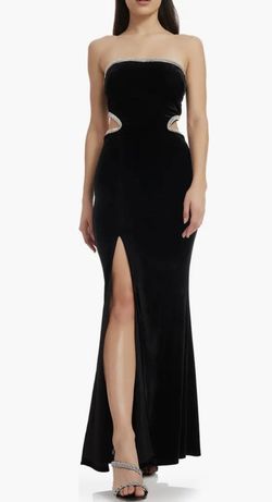 Dress The Population Black Size 16 Floor Length Square Side slit Dress on Queenly