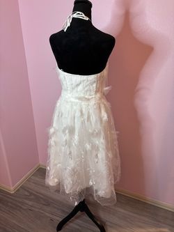 Dress the Population White Size 4 Jersey Bachelorette Engagement Halter Cocktail Dress on Queenly