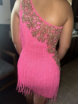 Primavera Pink Size 2 One Shoulder Prom Cocktail Dress on Queenly