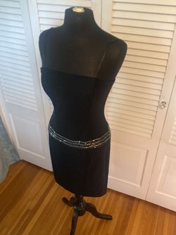 Adrianna Papell Black Size 6 Strapless Mini Nightclub Cocktail Dress on Queenly