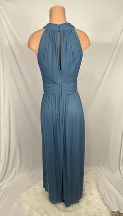 David's Bridal Blue Size 14 Halter 70 Off Plus Size A-line Dress on Queenly