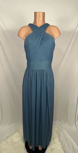 David's Bridal Blue Size 14 70 Off Side Slit Plus Size Bridesmaid A-line Dress on Queenly