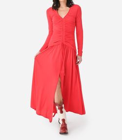 Style 1-1054909865-74 FARM RIO Red Size 4 V Neck 1-1054909865-74 Cocktail Dress on Queenly