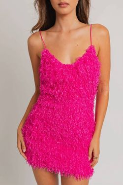 Style 1-1069237245-149 LE LIS Pink Size 12 V Neck Casual Sorority Speakeasy Cocktail Dress on Queenly