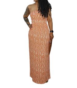 Style 1-1228207392-149 Rachel Kate Orange Size 12 Spandex Pockets Plus Size Straight Dress on Queenly