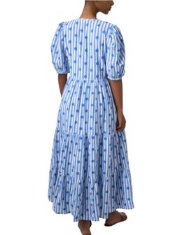 Style 1-1256607495-70 Oliphant Blue Size 0 Flare 1-1256607495-70 Sleeves Straight Dress on Queenly