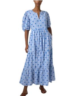 Style 1-1256607495-70 Oliphant Blue Size 0 Flare 1-1256607495-70 Sleeves Straight Dress on Queenly