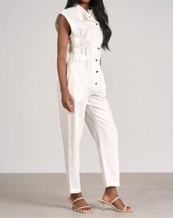 Style 1-1374545647-149 ELAN White Size 12 Jewelled Engagement Bachelorette Jumpsuit Dress on Queenly