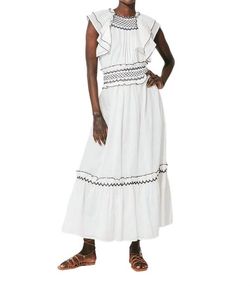 Style 1-1519078517-149 Cleobella White Size 12 Pockets Military Plus Size Straight Dress on Queenly