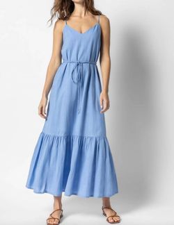 Style 1-1669042246-892 Lilla P Blue Size 8 Military Belt Straight Dress on Queenly