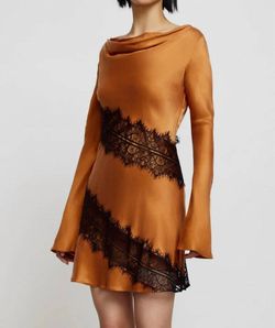 Style 1-1978738049-1901 SIGNIFICANT OTHER Brown Size 6 Mini Backless Flare Cocktail Dress on Queenly