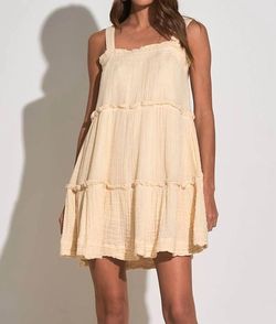 Style 1-1983806645-149 ELAN Yellow Size 12 Mini Ruffles Sorority Cocktail Dress on Queenly