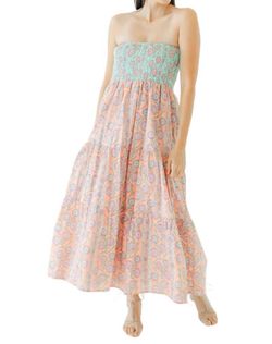 Style 1-217629457-74 VICTORIA DUNN Orange Size 4 Floral Strapless Peach Cocktail Dress on Queenly