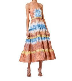 Style 1-2434895326-149 ALEXIS Brown Size 12 Backless Pattern Flare Cocktail Dress on Queenly