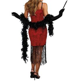 Style 1-2510727863-1691 Dreamgirl Red Size 16 Spandex Feather Plus Size Cocktail Dress on Queenly