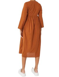 Style 1-2669802147-70 matta Brown Size 0 Sleeves Pockets Pattern Cocktail Dress on Queenly