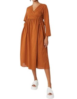 Style 1-2669802147-70 matta Brown Size 0 Sleeves Pockets Pattern Cocktail Dress on Queenly