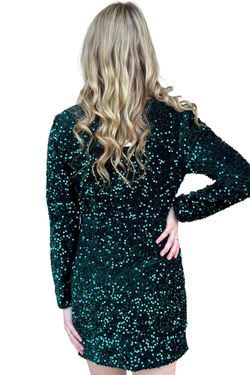 Style 1-2850348565-149 VERY J Green Size 12 Tall Height Sorority Sequined Sorority Rush Cocktail Dress on Queenly