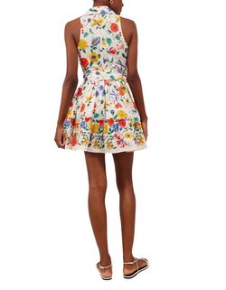 Style 1-2962226964-70 Cara Cara White Size 0 Free Shipping Pockets Print Cocktail Dress on Queenly