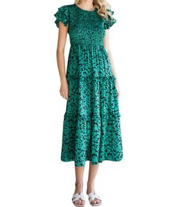 Style 1-3145778670-74 Jodifl Green Size 4 Sheer Free Shipping Polyester Floral Cocktail Dress on Queenly