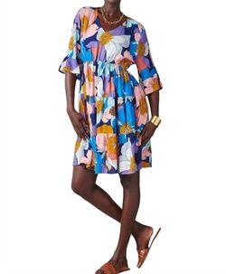 Style 1-3162997780-892 Giftcraft Blue Size 8 Casual Mini Print Cocktail Dress on Queenly