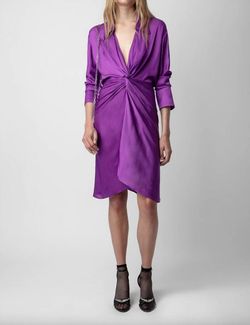 Style 1-3209396279-892 Zadig & Voltaire Purple Size 8 High Neck Polyester Tall Height Cocktail Dress on Queenly