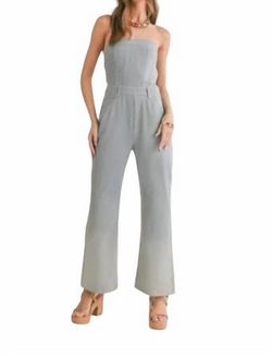 Style 1-3307962091-149 SAGE THE LABEL Blue Size 12 Free Shipping Strapless Jumpsuit Dress on Queenly