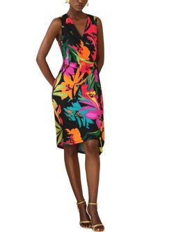 Style 1-3388173062-1901 Joseph Ribkoff Black Size 6 Polyester Pattern Spandex Cocktail Dress on Queenly