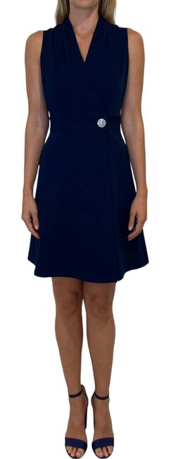 Style 1-3623448054-238 LONDON TIMES Blue Size 12 Summer Plus Size Cocktail Dress on Queenly