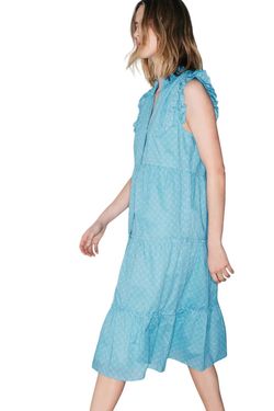 Style 1-3722167532-74 MELISSA NEPTON Light Blue Size 4 1-3722167532-74 Pattern Cocktail Dress on Queenly