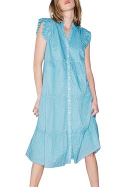 Style 1-3722167532-74 MELISSA NEPTON Light Blue Size 4 1-3722167532-74 Pattern Cocktail Dress on Queenly