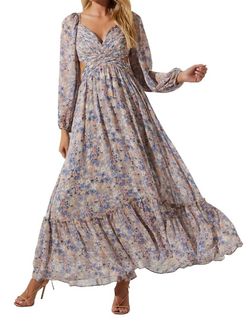 Style 1-678350970-70 ASTR Blue Size 0 Floral Print Sleeves Backless Straight Dress on Queenly