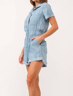 Style 1-895940213-149 DEAR JOHN DENIM Blue Size 12 Sleeves Mini 1-895940213-149 Jumpsuit Dress on Queenly