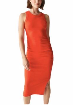 Style 1-927504513-892 Michael Stars Orange Size 8 Fitted Spandex Cocktail Dress on Queenly