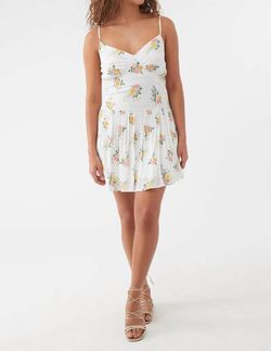 Style 1-9429789-70 O'NEILL White Size 0 Bridal Shower Mini Print Cocktail Dress on Queenly