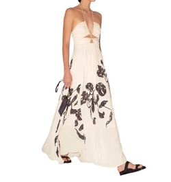 Style 1-943420458-892 MAGALI PASCAL Nude Size 8 Halter Silk Straight Dress on Queenly