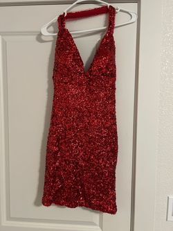 Sherri Hill Red Size 2 Pageant Halter Nightclub Cocktail Dress on Queenly