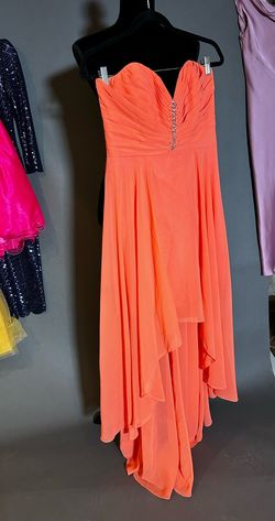 Allure Orange Size 12 Prom Wedding Guest Plus Size Cocktail Dress on Queenly