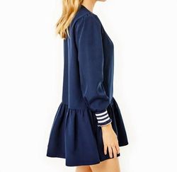 Style 1-4219759827-149 ADDISON BAY Blue Size 12 Mini Navy Cocktail Dress on Queenly