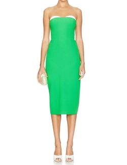 Style 1-2072468240-892 Amanda Uprichard Green Size 8 Silk Sweetheart Strapless Cocktail Dress on Queenly