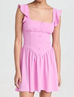 Style 1-2875396174-70 Amanda Uprichard Pink Size 0 Sleeves Square Neck Cocktail Dress on Queenly