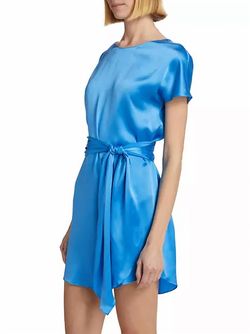 Style 1-3578153310-70 Amanda Uprichard Blue Size 0 Silk Mini Sorority Cocktail Dress on Queenly