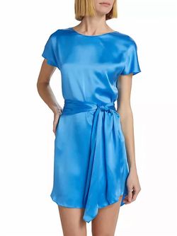 Style 1-3578153310-70 Amanda Uprichard Blue Size 0 Silk Mini Sorority Cocktail Dress on Queenly