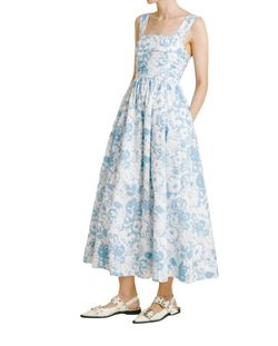 Style 1-3745044403-892 Aureum Blue Size 8 Tall Height Pockets Floral Cocktail Dress on Queenly