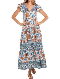 Style 1-1173928022-70 Bindu Orange Size 0 V Neck Floral Cap Sleeve Straight Dress on Queenly