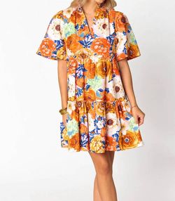 Style 1-3320424992-892 BUDDYLOVE Orange Size 8 Sleeves Mini V Neck A-line Cocktail Dress on Queenly