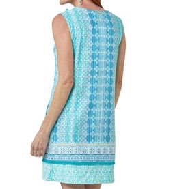 Style 1-937489260-74 Cabana Life Blue Size 4 Spandex Pockets Cocktail Dress on Queenly